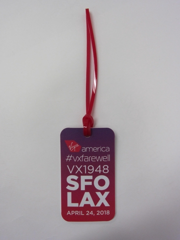 Luggage identification tag: Virgin America tribute, Flight VX1948