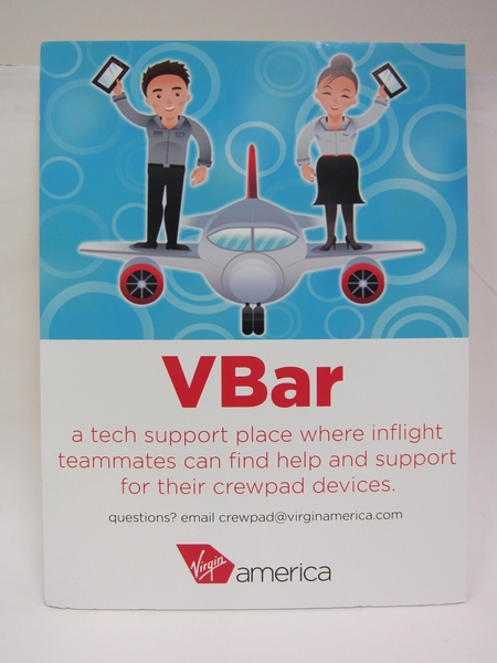 Image: employee information poster: Virgin America, VBar