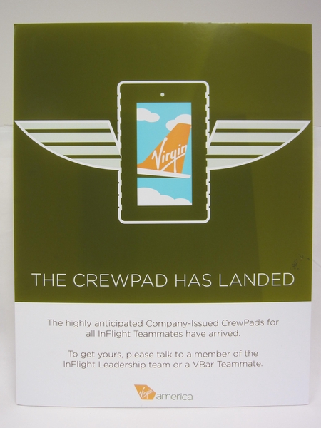 Image: employee information poster: Virgin America, CrewPad