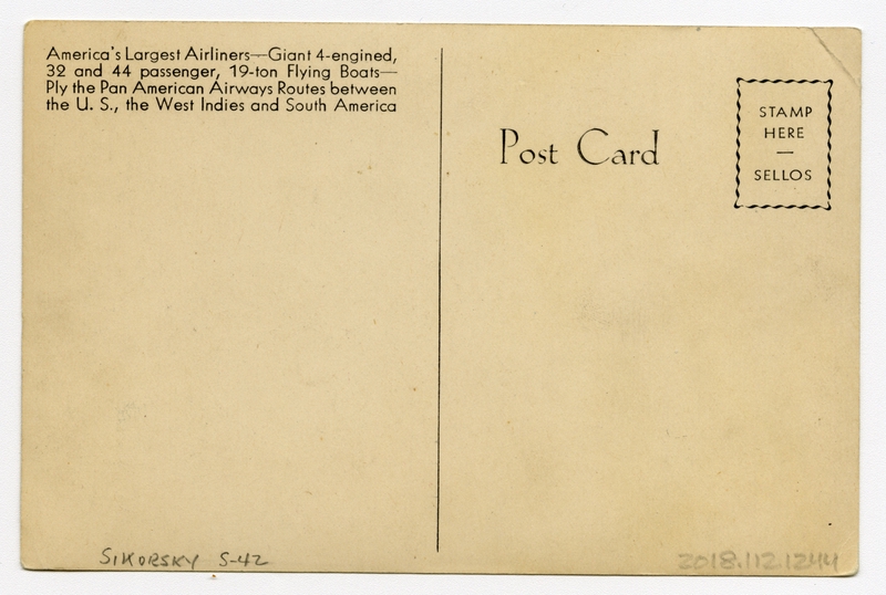 Image: postcard: Pan American Airways, Sikorsky S-42