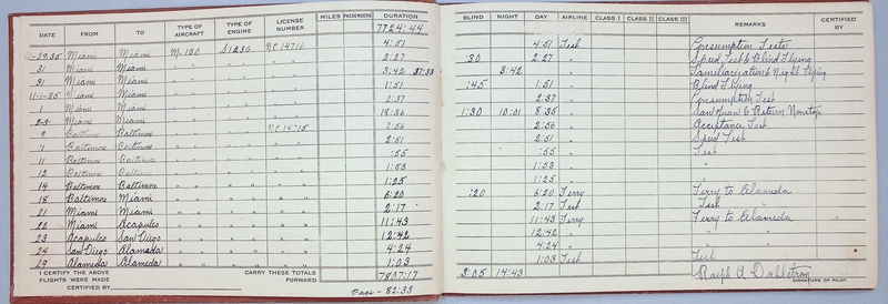 Image: logbook: Ralph A. Dahlstrom