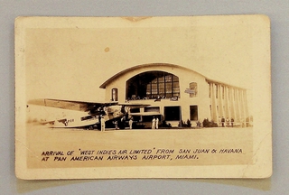 Image: postcard: Pan American Airways, Pan American Airways Airport, Fokker F-10