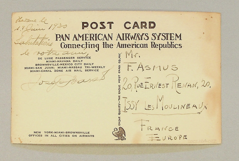 Image: postcard: Pan American Airways, Fokker F-10, Camp Colombia Airport, Havana