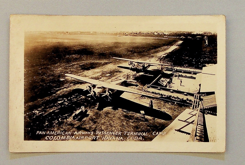 Image: postcard: Pan American Airways, Fokker F-10, Camp Colombia Airport, Havana