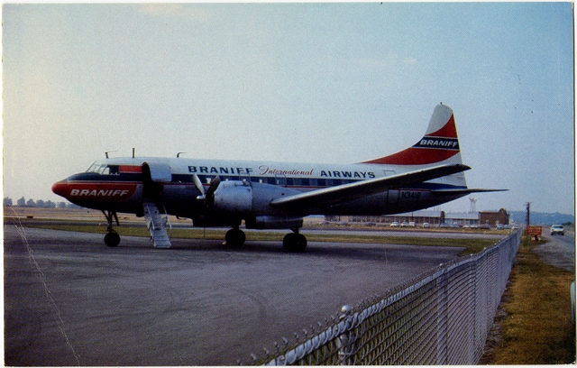 Postcard: Braniff International Airways, Convair 340
