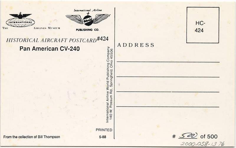 Image: postcard: Pan American World Airways, Convair 240