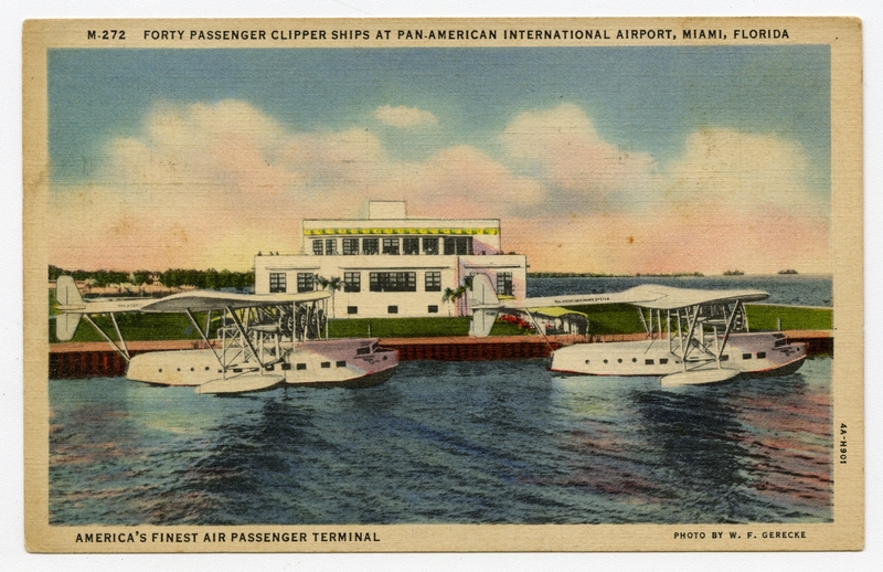 Image: postcard: Pan American Airways, Sikorsky S-40, Pan Amerian International Airport