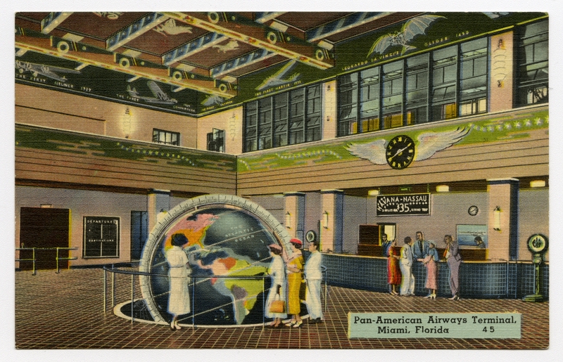 Image: postcard: Pan American Airways, Globe of the Earth