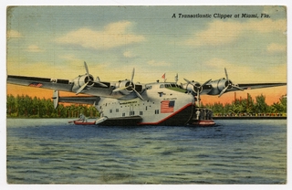 Image: postcard: Pan American Airways System, Boeing 314 Atlantic Clipper