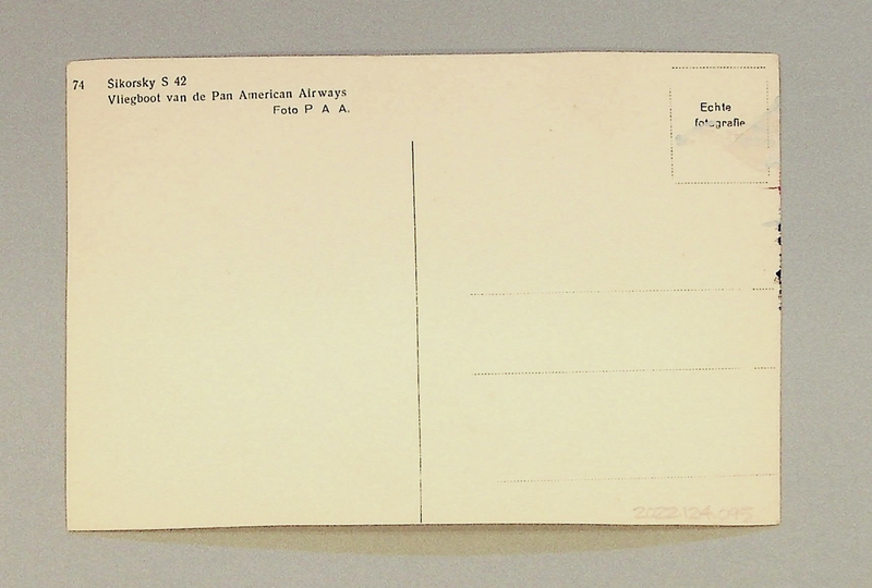 Image: postcard: Pan American Airways, Sikorsky S-42