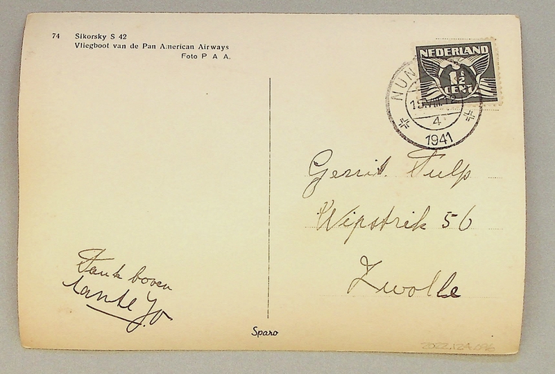 Image: postcard: Pan American Airways, Sikorsky S-42