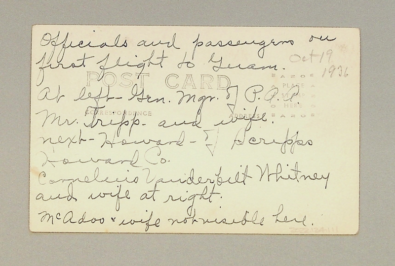 Image: postcard: Pan American Airways, Guam