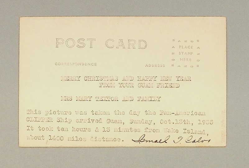 Image: postcard: Pan American Airways, Sikorsky S-42, Guam