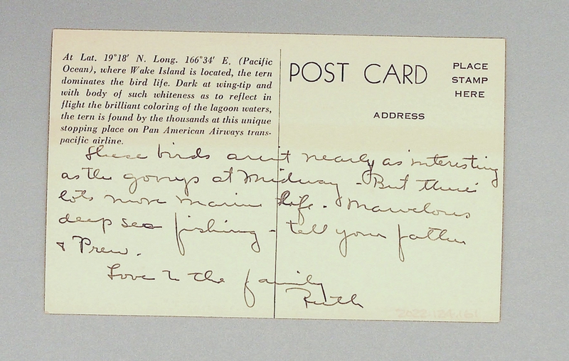 Image: postcard: Pan American Airways, Wake Island, terns