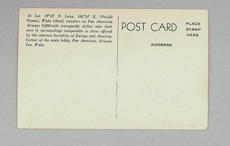 Image: postcard: Pan American Airways, Pan American Airways Inn, Wake Island