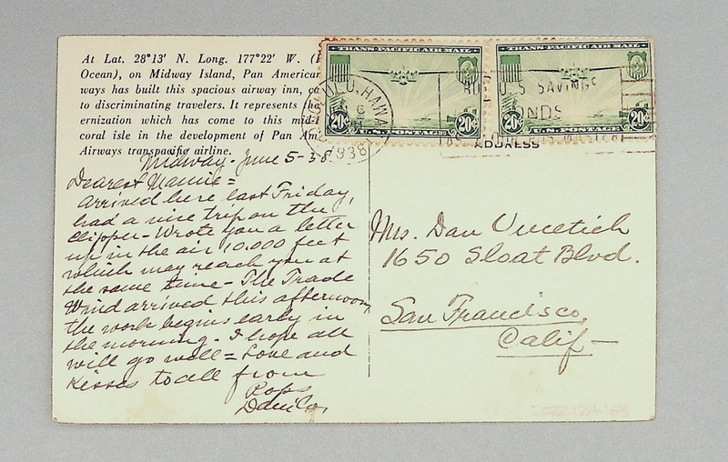 Image: postcard: Pan American Airways, Pan American Airways Inn, Midway Island