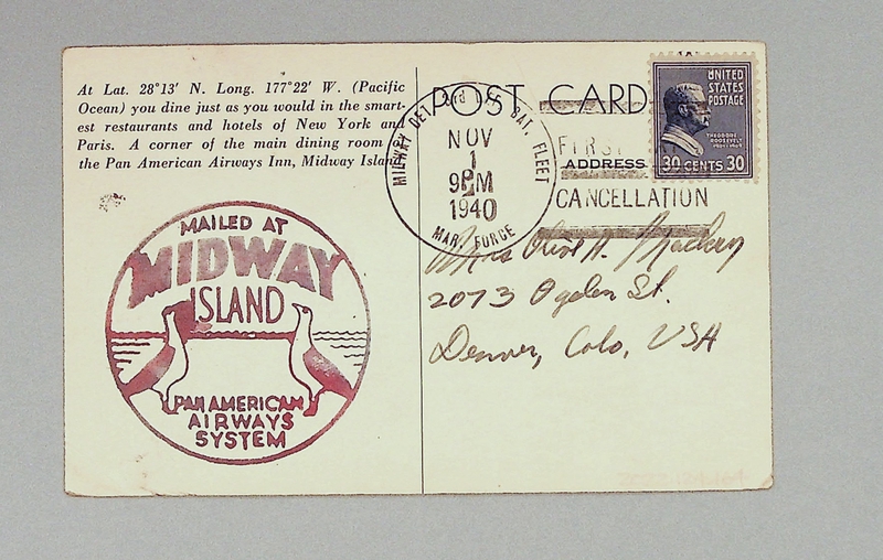 Image: postcard: Pan American Airways, Pan American Airways Inn, Midway Island