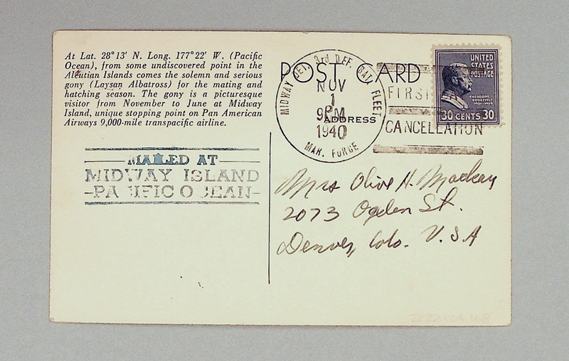 Image: postcard: Pan American Airways, Midway Island, Laysan Albatross