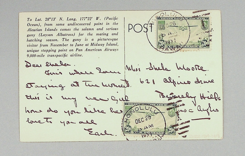 Image: postcard: Pan American Airways, Midway Island, Laysan Albatross