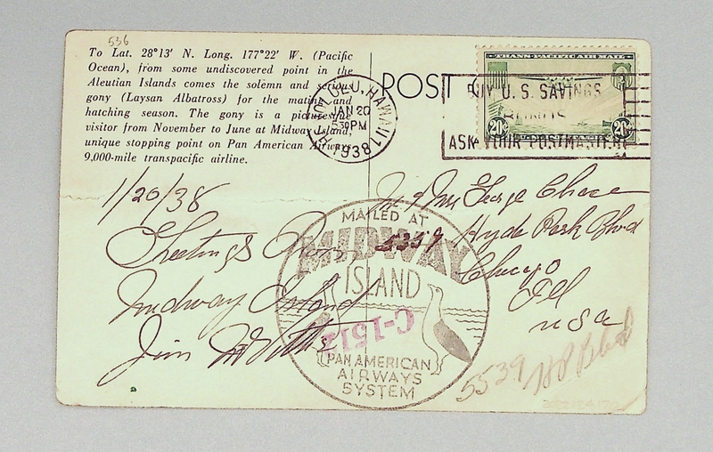 Image: postcard: Pan American Airways, Midway Island, Laysan Albatross