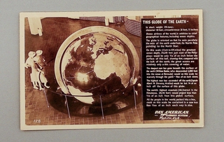Image: postcard: Pan American Airways, Globe of the Earth, International Pan American Airport