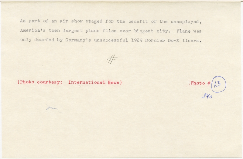 Image: photograph: Pan American Airways System, Sikorsky S-40 American Clipper