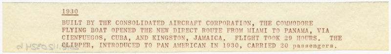 Image: photograph: Pan American Airways, Consolidated Commodore