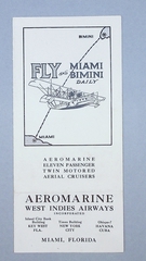 Image: timetable: Aeromarine West Indies Airways, Miami and Bimini