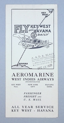 Image: timetable: Aeromarine West Indies Airways, Key West and Havana