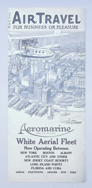 Image: brochure: Aeromarine Airways, “Air travel for business or pleasure”
