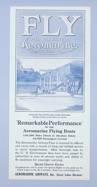 Image: brochure: Aeromarine Airways, “Fly in Aeromarine Flying Boats”