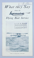 Image: brochure: Aeromarine Airways, “What they say”