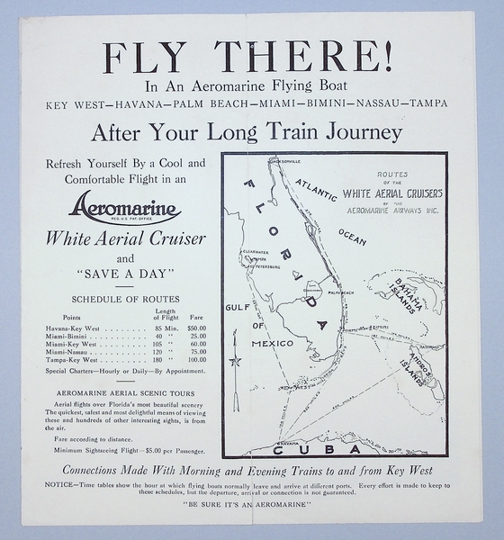 Image: fare schedule: Aeromarine Airways