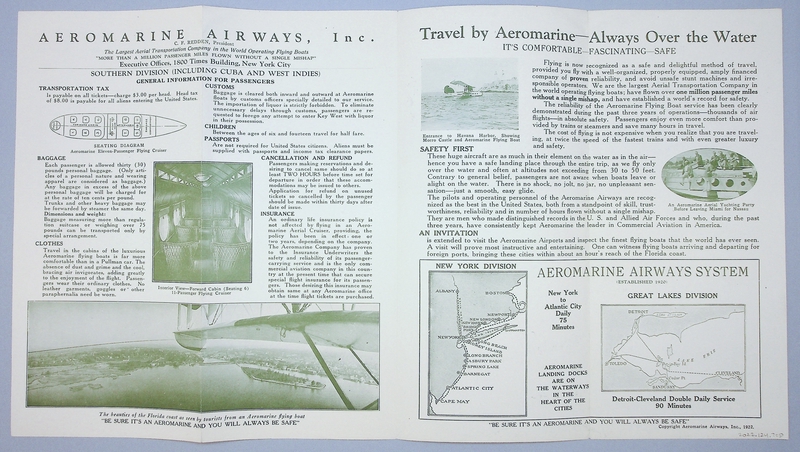 Image: fare schedule: Aeromarine Airways