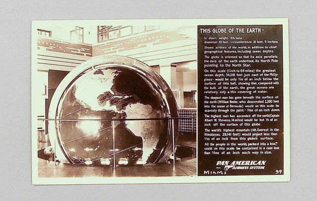 Postcard: Pan American Airways, Globe of the Earth, International Pan American Airport