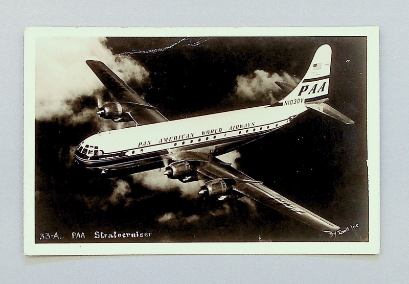 Image: postcard: Pan American World Airways, Boeing 377 Stratocruiser