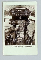 Image: postcard: Pan American Airways, Boeing 307 Stratoliner, instrument panel