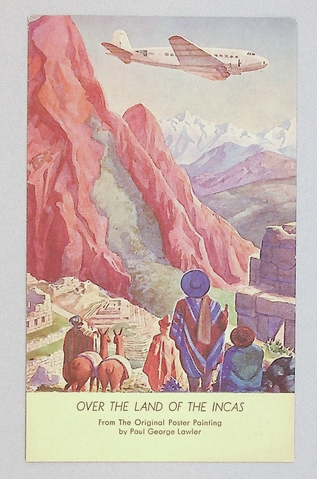 Postcard: Pan American Airways, “Over the Land of the Incas”