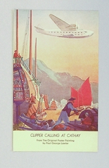 Image: postcard: Pan American Airways, “Clipper Calling at Cathay”