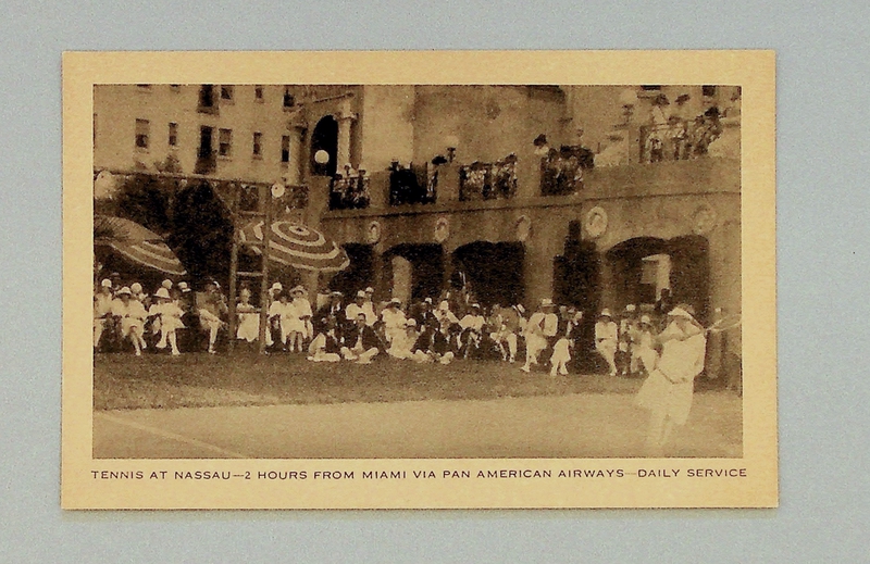 Image: postcard: Pan American Airways, tennis at Nassau