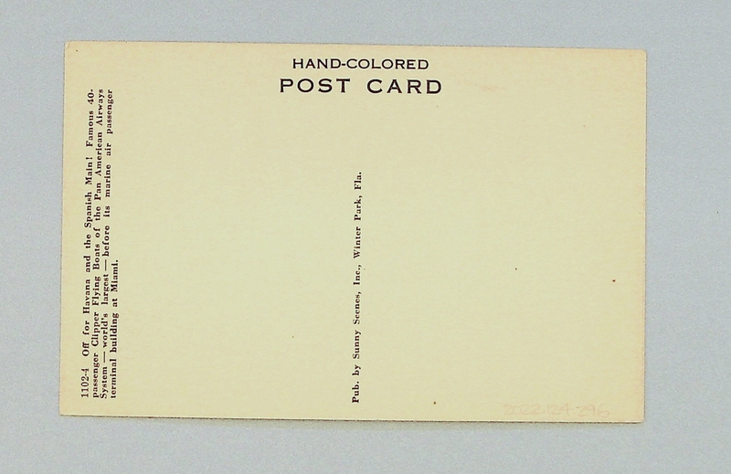 Image: postcard: Pan American Airways System, Sikorsky S-40, International Pan American Airport