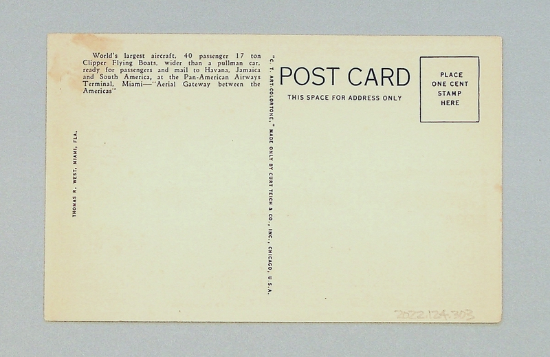 Image: postcard: Pan American Airways, Sikorsky S-40