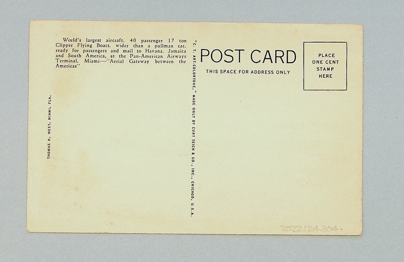 Image: postcard: Pan American Airways, Sikorsky S-40