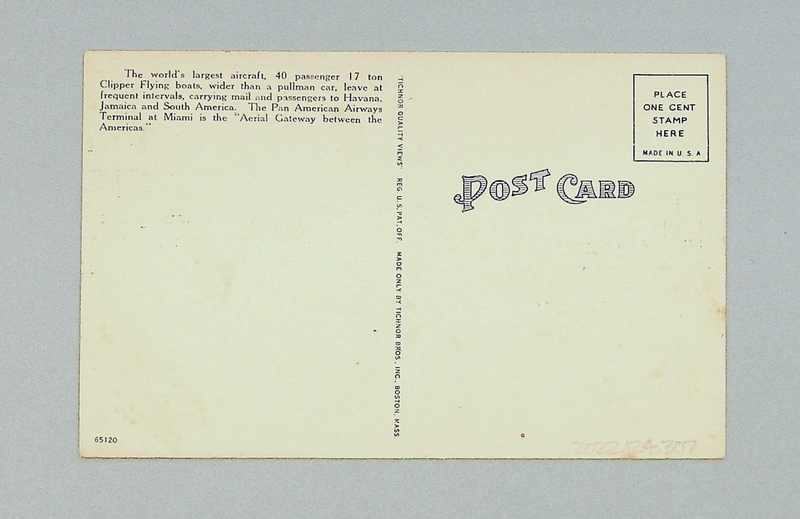 Image: postcard: Pan American Airways, Pan American Terminal