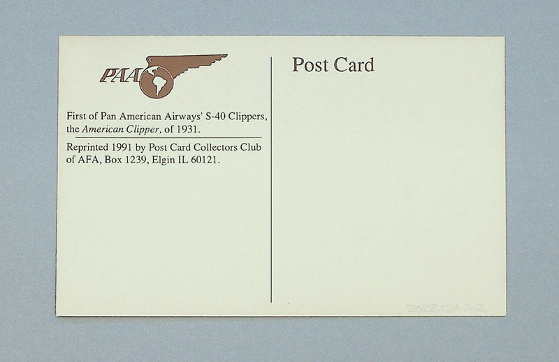 Image: postcard: Pan American Airways, Sikorsky S-40