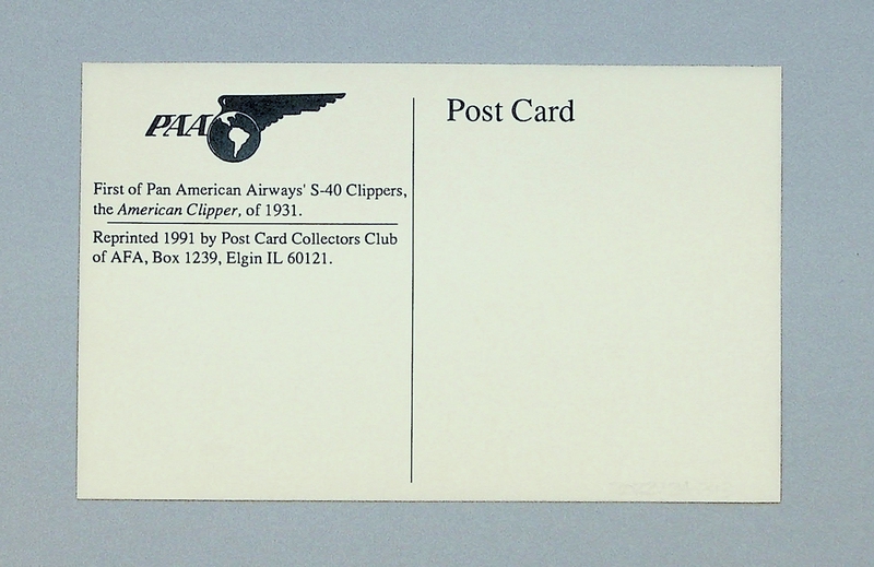 Image: postcard: Pan American Airways, Sikorsky S-40