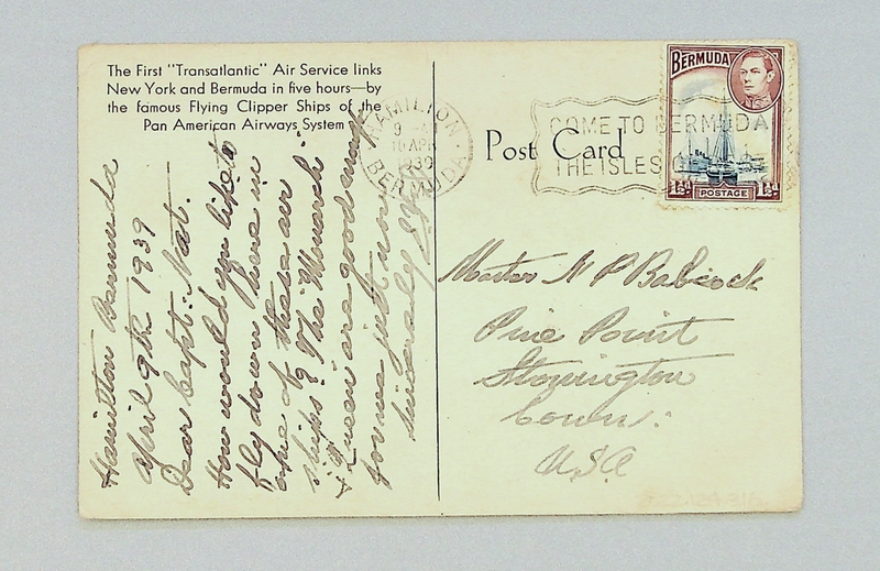 Image: postcard: Pan American Airways, Sikorsky S-42B Bermuda Clipper