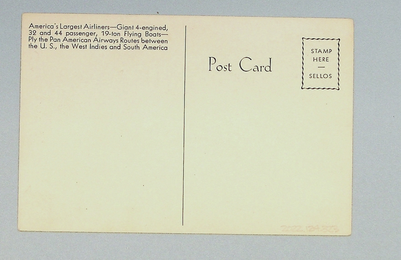 Image: postcard: Pan American Airways, Sikorsky S-42