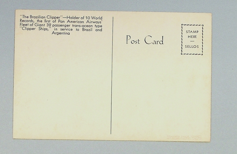 Image: postcard: Pan American Airways, Sikorsky S-42 Brazilian Clipper