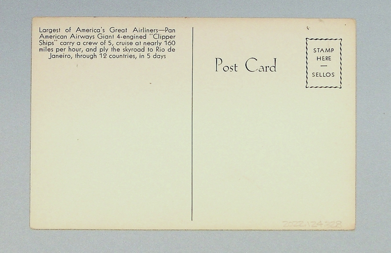 Image: postcard: Pan American Airways, Sikorsky S-42 West Indies Clipper